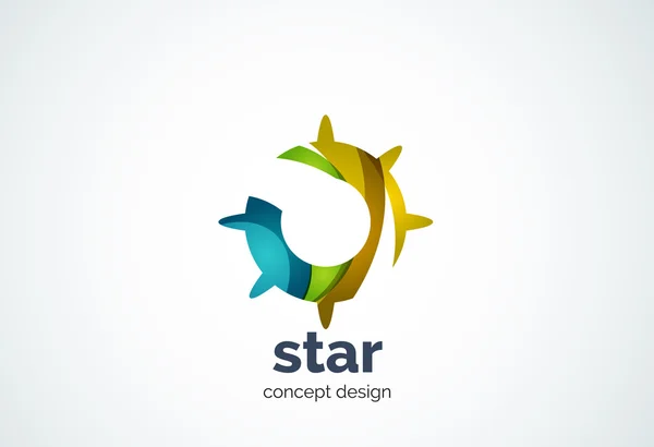 Plantilla de logotipo de Sun, concepto de estrella brillante — Vector de stock