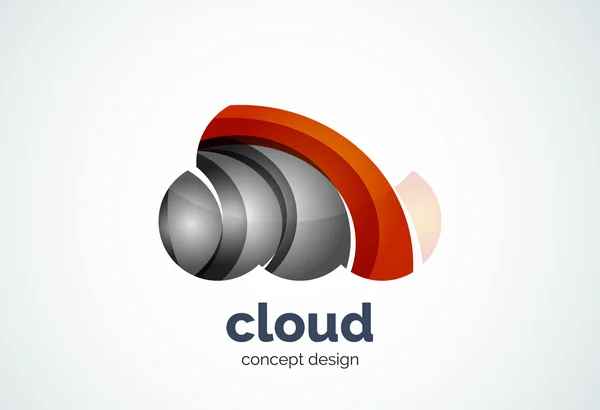 Șablon logo-ul cloud, stocare hard disk la distanță sau concept meteorologic — Vector de stoc