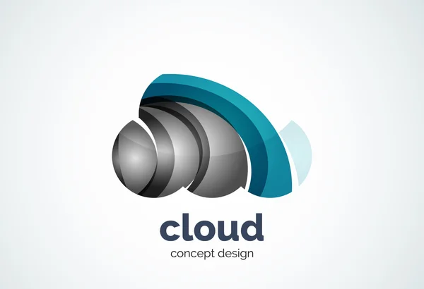 Cloud logotyp mall, remote hårddisk lagring eller väder koncept — Stock vektor