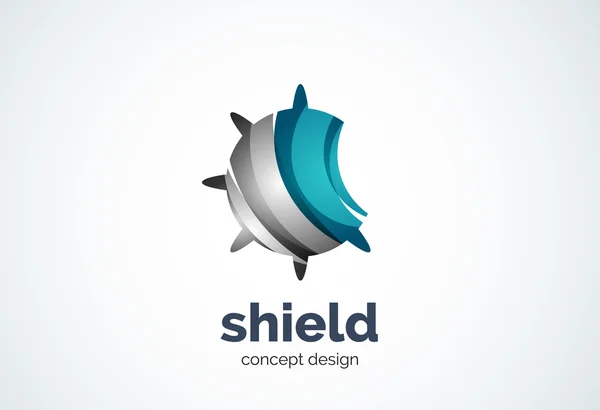 Šablona logo kulatý štít, bezpečnostní nebo bezpečné koncepce — Stockový vektor