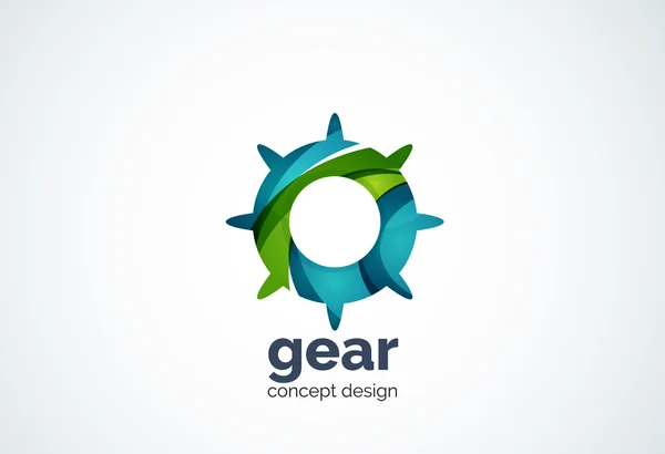 Modèle de logo d'engrenage, technologie numérique de pointe et concept d'ingénierie — Image vectorielle