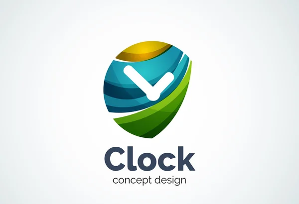 Plantilla de logotipo de reloj, concepto de negocio de gestión de tiempo — Archivo Imágenes Vectoriales