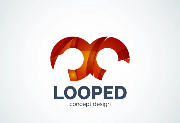 Logo templat, loop, atau konsep delapan nomor perusahaan bisnis abstrak - gaya minimal geometris, dibuat dengan elemen dan gelombang kurva yang tumpang tindih. Lambang identitas perusahaan - Stok Vektor