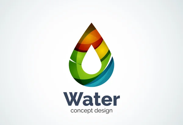 Empresa de negocios abstracta plantilla de logotipo de gota de agua, concepto de conservación de la naturaleza ambiental — Vector de stock