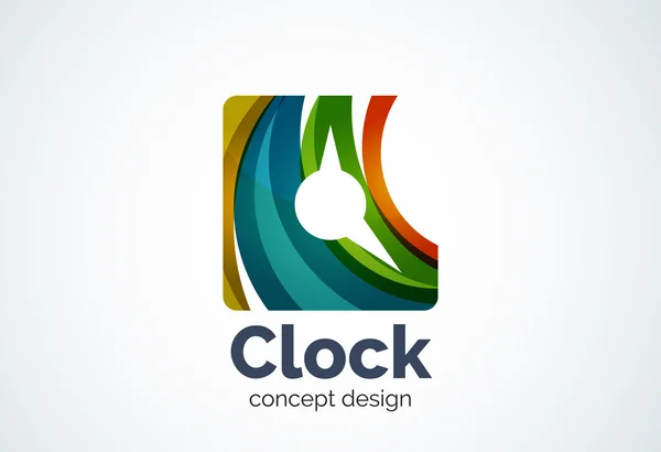 Plantilla de logotipo de reloj, concepto de negocio de gestión de tiempo — Vector de stock