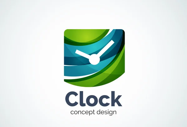 Plantilla de logotipo de reloj, concepto de negocio de gestión de tiempo — Vector de stock