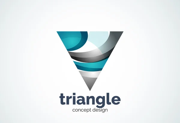Triangle logo template, triple cycle or pyramid concept — Stock Vector