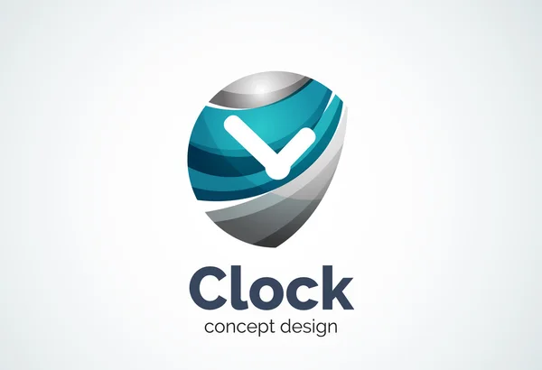 Plantilla de logotipo de reloj, concepto de negocio de gestión de tiempo — Archivo Imágenes Vectoriales