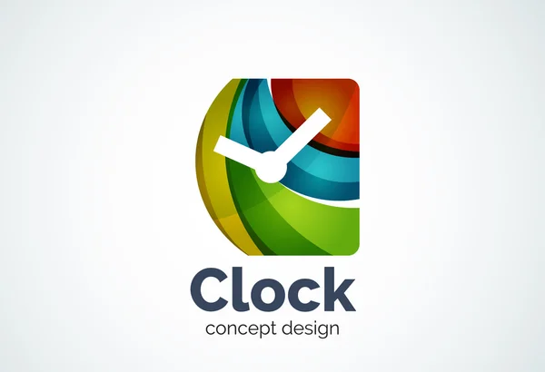 Plantilla de logotipo de reloj, concepto de negocio de gestión de tiempo — Vector de stock