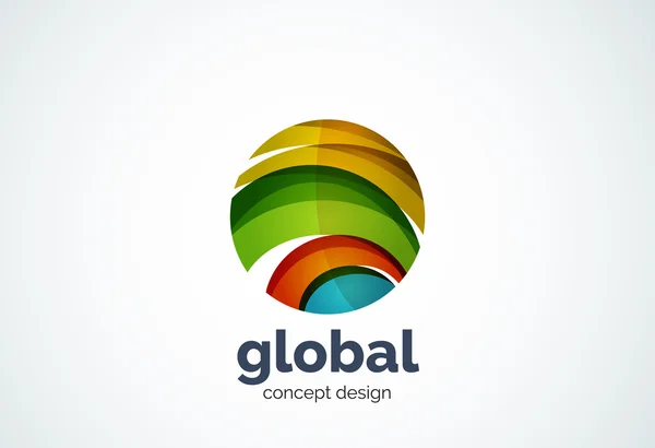 Plantilla de logotipo de esfera, concepto global o mundial — Archivo Imágenes Vectoriales
