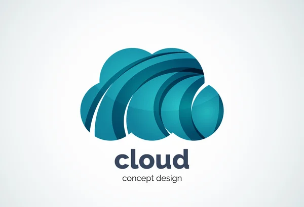 Plantilla de logotipo en la nube, almacenamiento en disco duro remoto o concepto meteorológico — Vector de stock