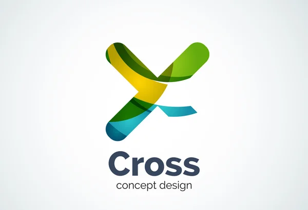 X plantilla de logotipo cruzado, rotado plus, concepto médico o carta — Archivo Imágenes Vectoriales