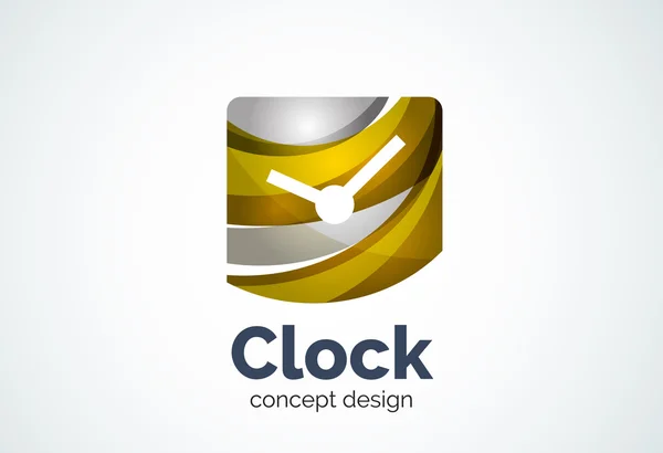 Plantilla de logotipo de reloj, concepto de negocio de gestión de tiempo — Vector de stock