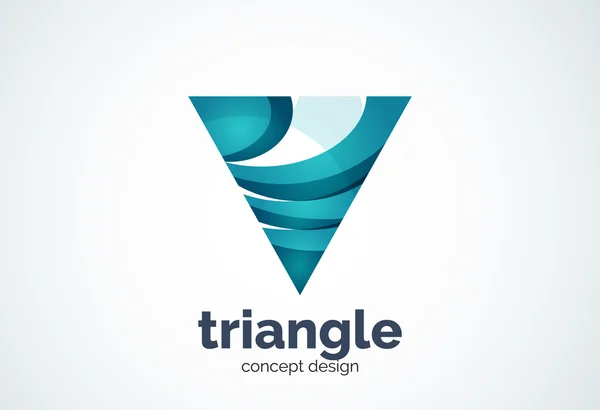 Plantilla de logotipo triangular, triple ciclo o concepto de pirámide — Vector de stock