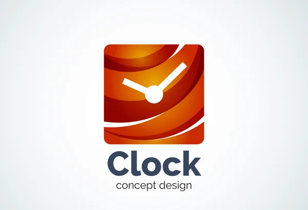 Modèle de logo d'horloge, concept d'entreprise de gestion du temps — Image vectorielle