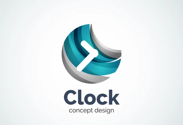 Plantilla de logotipo de reloj, concepto de negocio de gestión de tiempo — Vector de stock