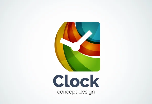 Plantilla de logotipo de reloj, concepto de negocio de gestión de tiempo — Archivo Imágenes Vectoriales