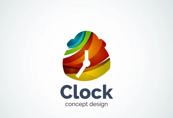 Plantilla de logotipo de reloj, concepto de negocio de gestión de tiempo — Archivo Imágenes Vectoriales