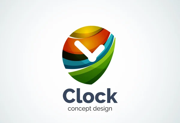 Plantilla de logotipo de reloj, concepto de negocio de gestión de tiempo — Archivo Imágenes Vectoriales