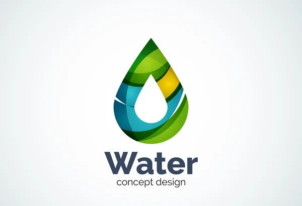 Empresa de negocios abstracta plantilla de logotipo de gota de agua, concepto de conservación de la naturaleza ambiental — Archivo Imágenes Vectoriales