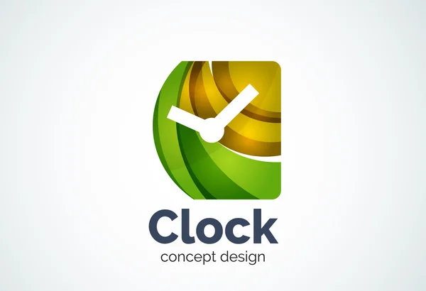 Plantilla de logotipo de reloj, concepto de negocio de gestión de tiempo — Vector de stock