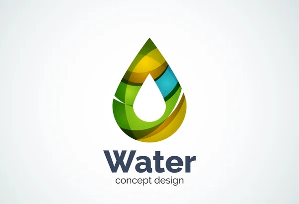 Empresa de negocios abstracta plantilla de logotipo de gota de agua, concepto de conservación de la naturaleza ambiental — Archivo Imágenes Vectoriales