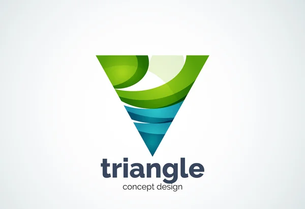 三角形のロゴのテンプレート、トリプル サイクルまたはピラミッドの概念 — ストックベクタ