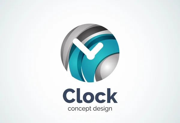 Modelo de logotipo do relógio, conceito de negócio de gerenciamento de tempo — Vetor de Stock