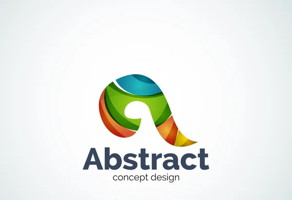Abstract swirl logo template, smooth elegant shape concept — Stock Vector