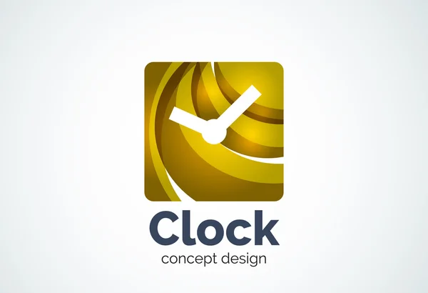 Πρότυπο λογότυπο ρολόι, χρόνος διαχείρισης επιχειρηματική ιδέα — Διανυσματικό Αρχείο