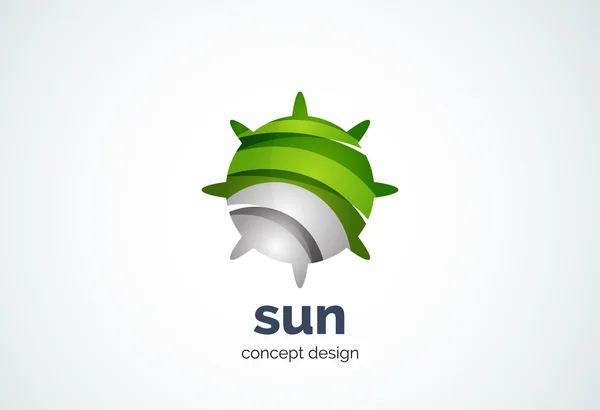 Modelo de logotipo do sol, conceito de estrela brilhante — Vetor de Stock