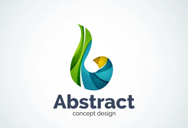 Abstracte swirl logo sjabloon, soepele elegante vorm concept — Stockvector