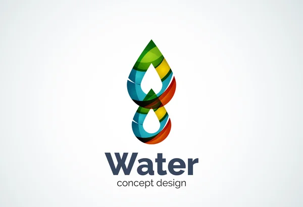 Abstrakte Unternehmen Wasser Tropfen Logo Vorlage, Schutz Umwelt Natur Konzept — Stockvektor