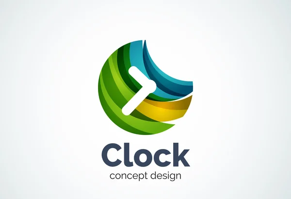 Modelo de logotipo do relógio, conceito de negócio de gerenciamento de tempo — Vetor de Stock