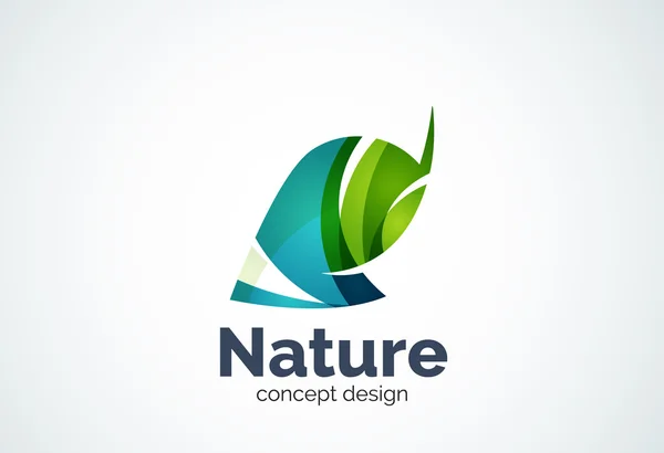 Abstract companie de afaceri frunze logo șablon, concept verde — Vector de stoc