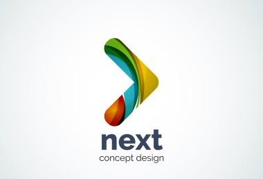 Ok logo şablonu, sonraki veya sağ kavramı