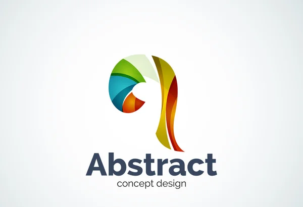 Abstract swirl logo template, smooth elegant shape concept — Stock Vector