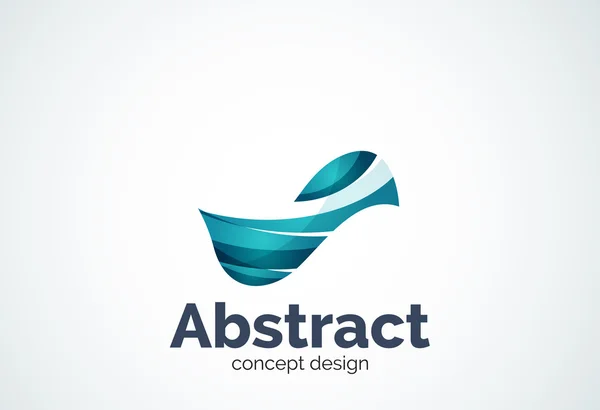 Abstract wave logo template, smooth motion concept — Stock Vector