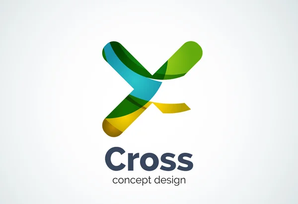 X krzyż logo szablon, obrócony plus, medyczne lub koncepcja list — Wektor stockowy