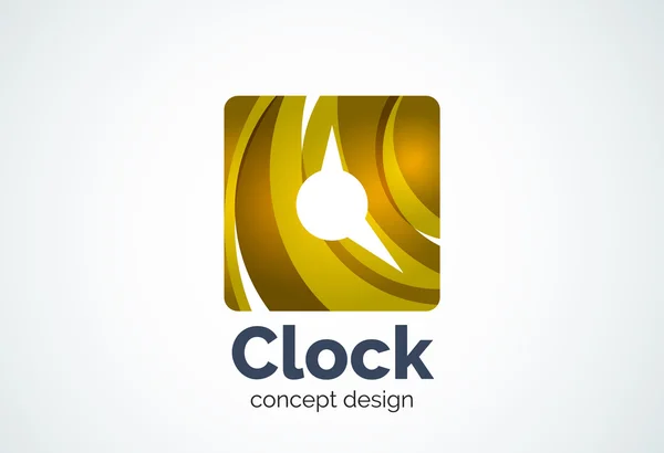 Clock logo template, time management business concept — Stock Vector