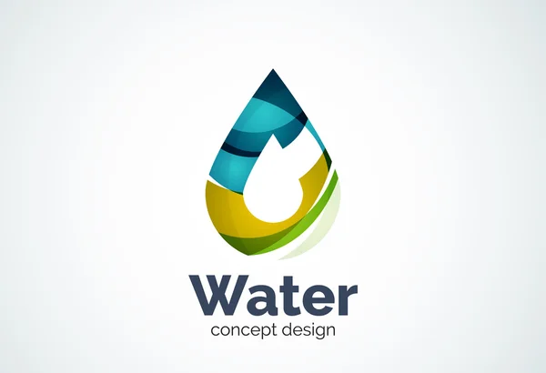 Abstrakte Unternehmen Wasser Tropfen Logo Vorlage, Schutz Umwelt Natur Konzept — Stockvektor