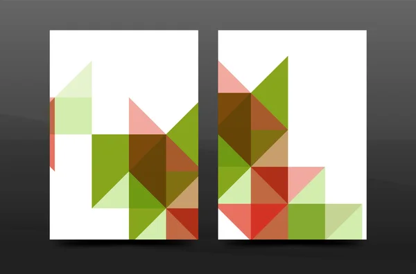 Барвистий дизайн геометрії щорічний звіт про розкладку шаблону брошури a4 обкладинки, журналу, флаєра або листівки — стоковий вектор