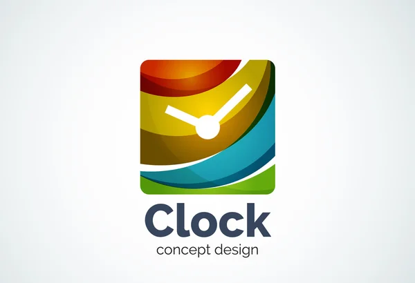 Modello logo orologio, concetto di business gestione del tempo — Vettoriale Stock