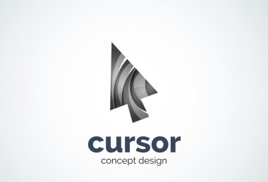 İmleç logo şablonu, fare işaretçisi ve ok kavramı