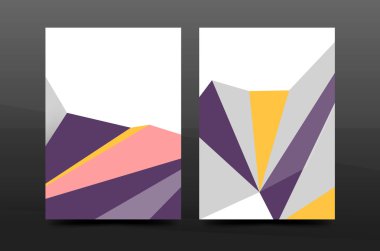 3D soyut geometrik şekiller. Modern en az kompozisyon. İş yıllık raporu kapak tasarımı.