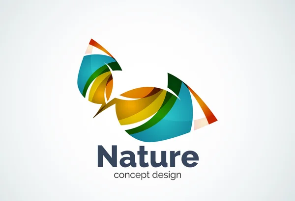 Plantilla de logotipo de hoja de empresa de negocios abstracta, concepto verde — Vector de stock