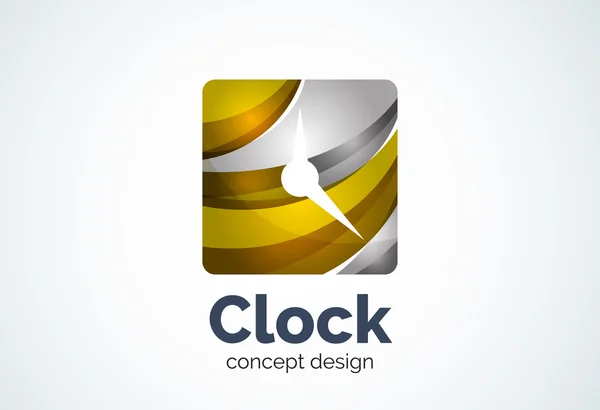 Clock logo template, time management business concept — Stock Vector