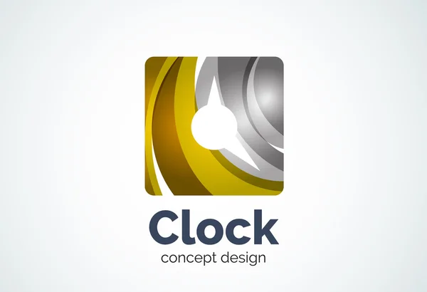 Modèle de logo d'horloge, concept d'entreprise de gestion du temps — Image vectorielle