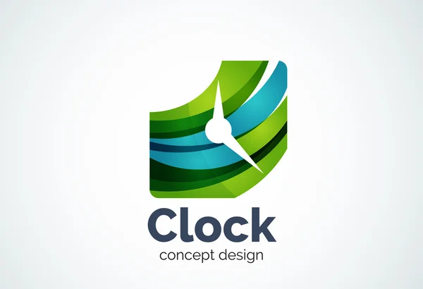 Plantilla de logotipo de reloj, concepto de negocio de gestión de tiempo — Vector de stock