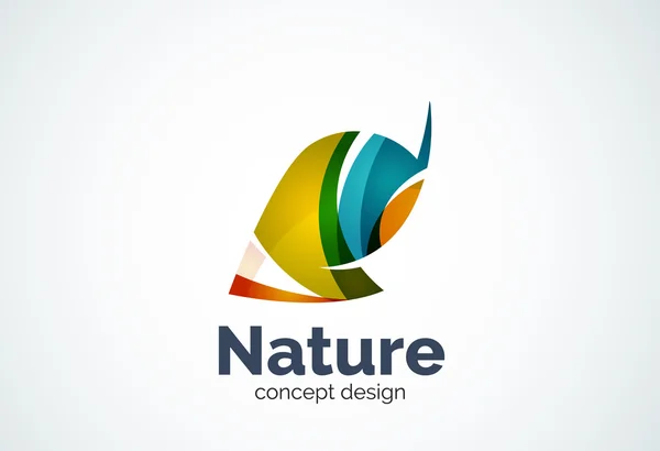 Plantilla de logotipo de hoja de empresa de negocios abstracta, concepto verde — Vector de stock